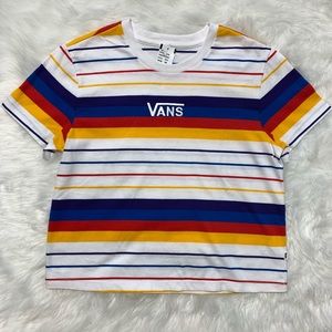 Embroidered Striped Rainbow Vans T-Shirt